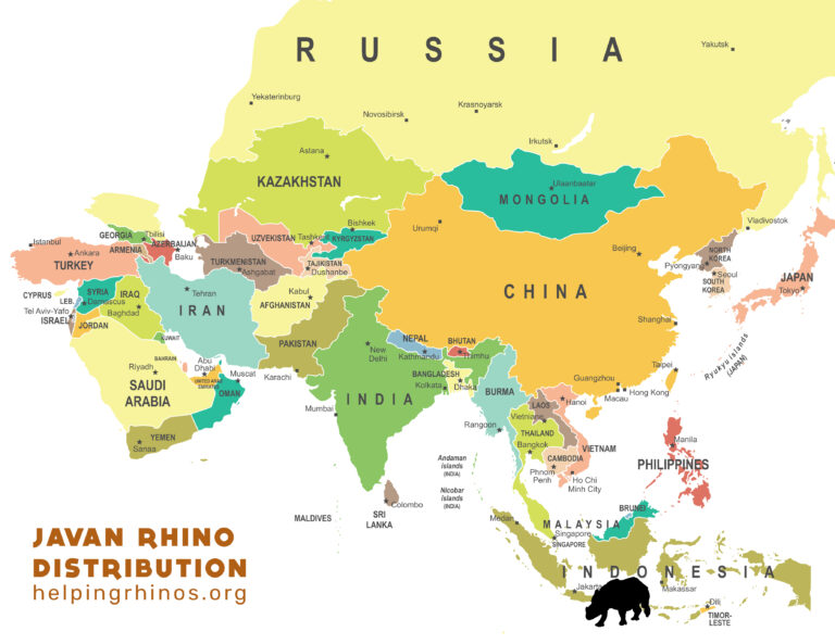 Javan Rhino Distribution Map 2024